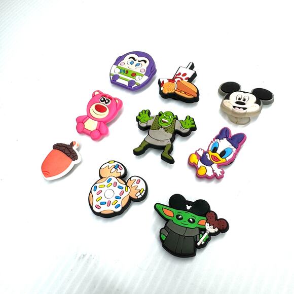 CROCS Charms Mixed Lot of 9 Disney Chic Fil-a Toy Story Mickey Mouse Shrek Grogu - Picture 3 of 5